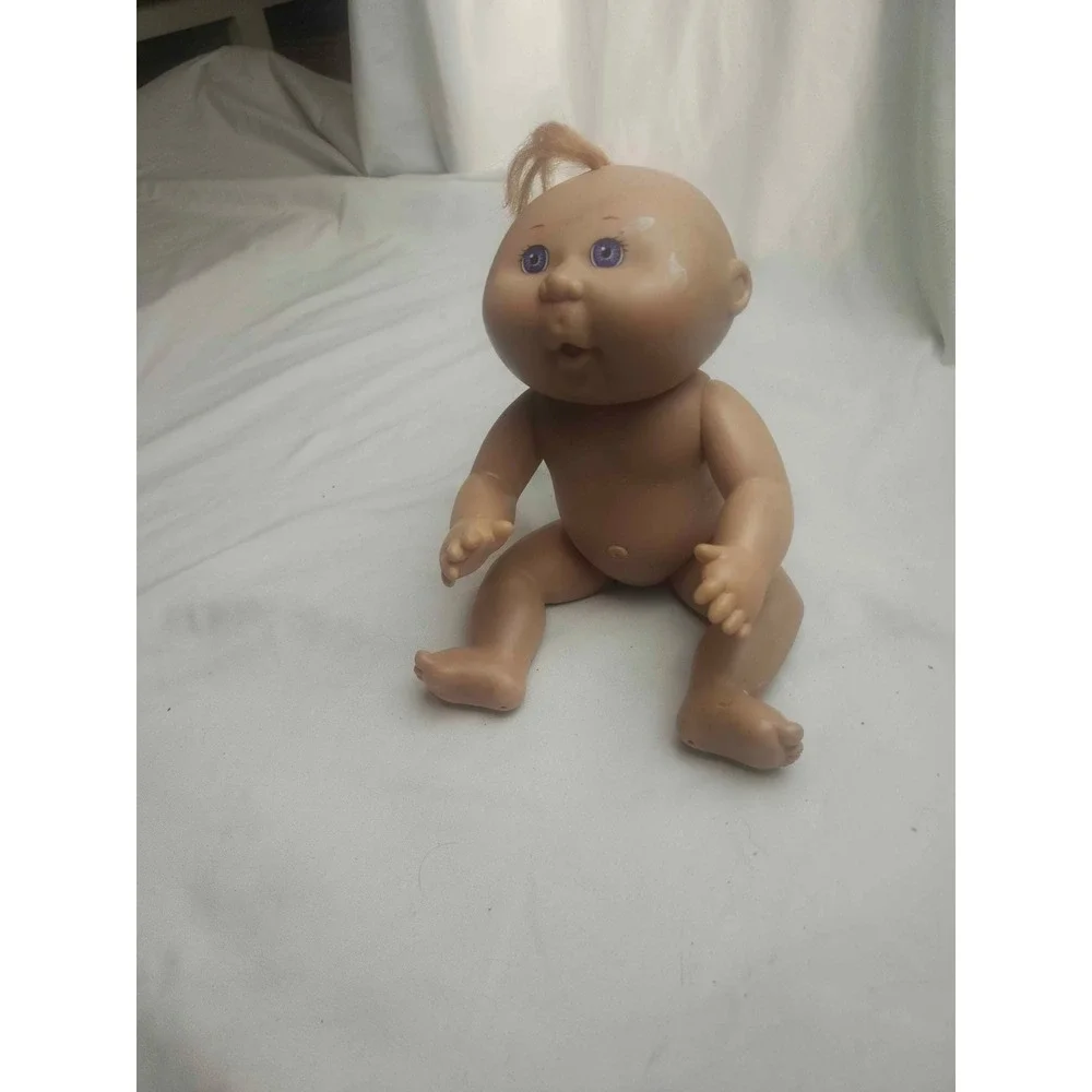 Vintage Cabbage Patch Kids Mini Doll Vinyl Blonde Hair Purple Signature 9 Inch